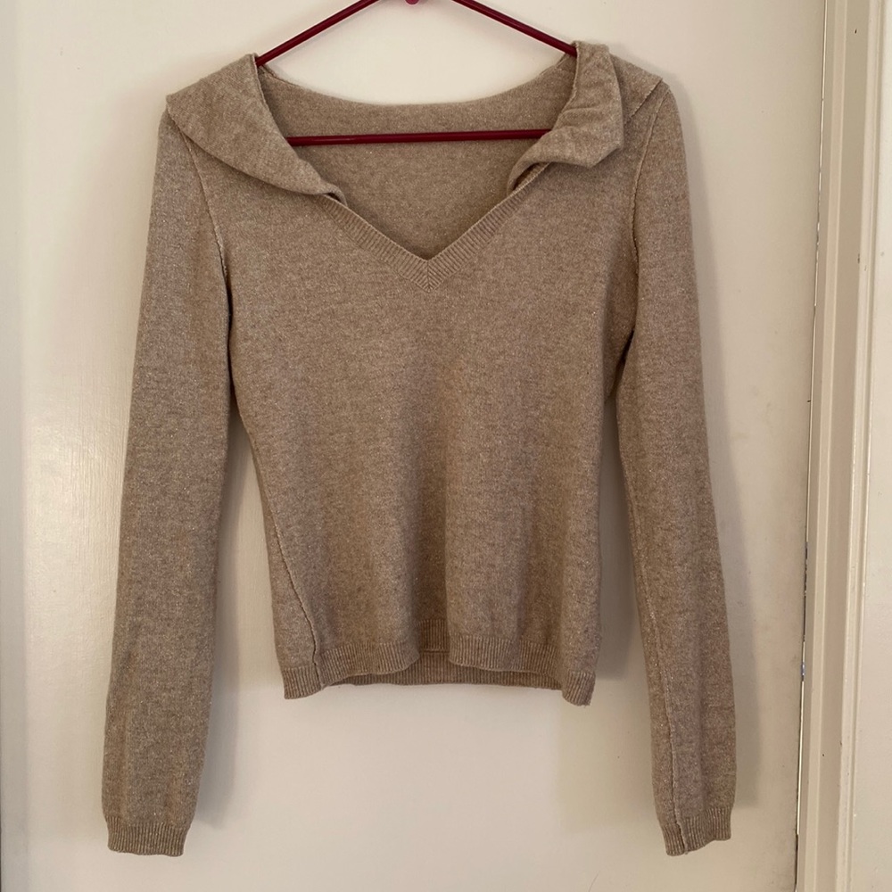 Moschino Cheap and Chic wool and cashmere blend ruffle collar sweater